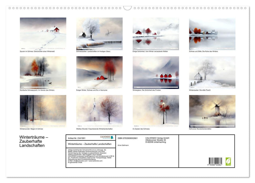 Winterträume – Zauberhafte Landschaften (CALVENDO Wandkalender 2027)