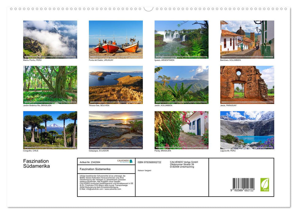 Faszination Südamerika (CALVENDO Premium Wandkalender 2027)
