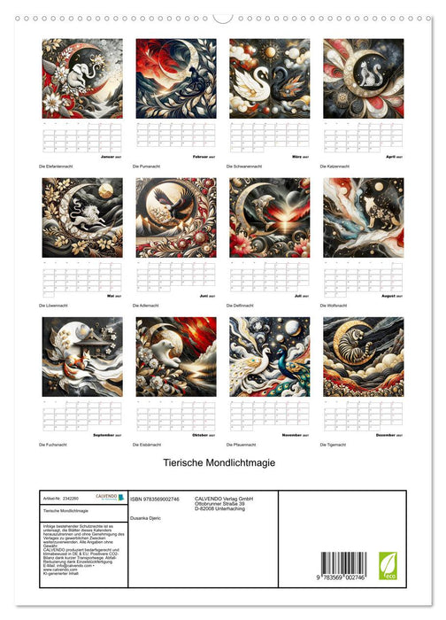 Tierische Mondlichtmagie (CALVENDO Premium Wandkalender 2027)