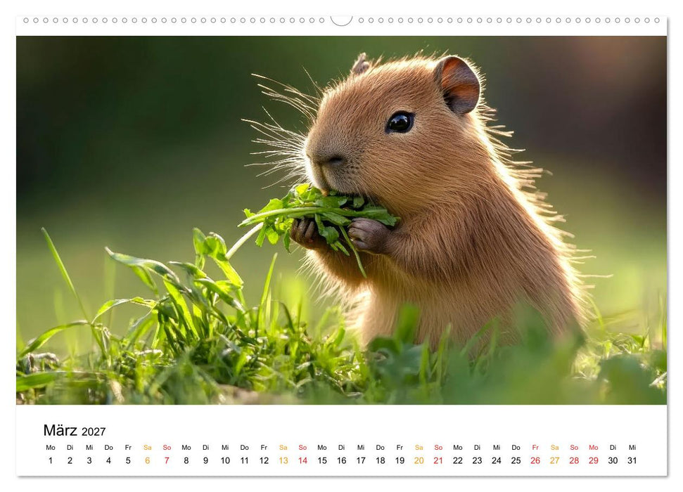 Capybara - liebenswertes großes Wasserschwein (CALVENDO Premium Wandkalender 2027)