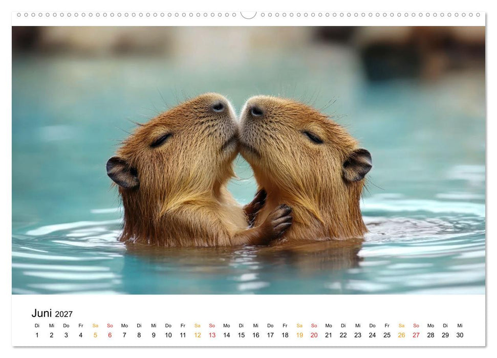 Capybara - liebenswertes großes Wasserschwein (CALVENDO Premium Wandkalender 2027)