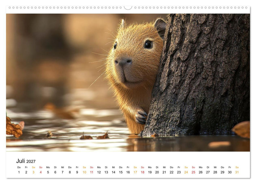 Capybara - liebenswertes großes Wasserschwein (CALVENDO Premium Wandkalender 2027)