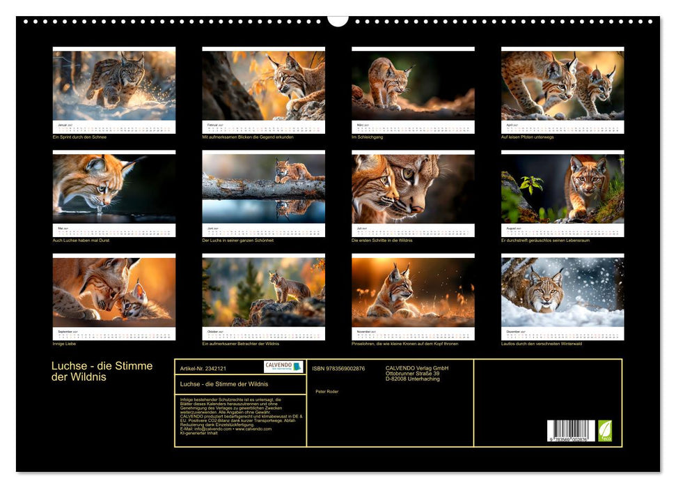 Luchse - die Stimme der Wildnis (CALVENDO Wandkalender 2027)