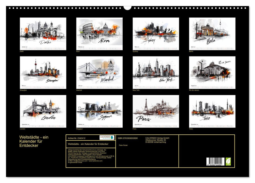 Weltstädte - ein Kalender für Entdecker (CALVENDO Wandkalender 2027)