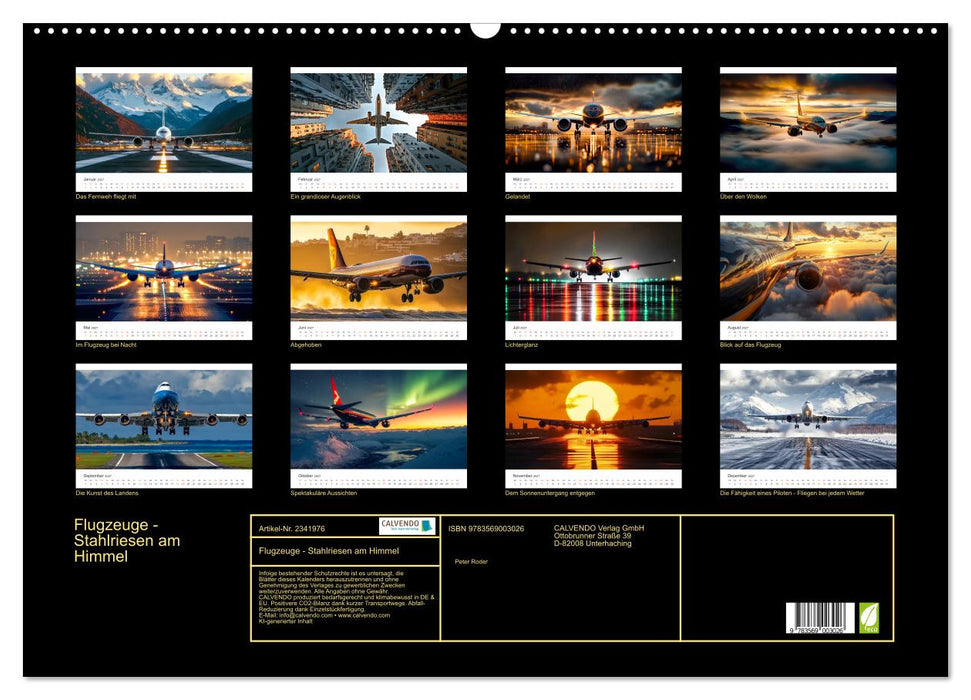 Flugzeuge - Stahlriesen am Himmel (CALVENDO Wandkalender 2027)