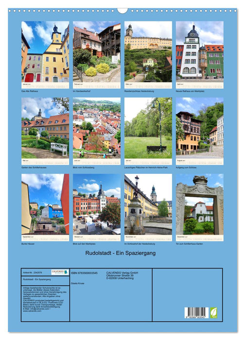 Rudolstadt - Ein Spaziergang (CALVENDO Wandkalender 2027)