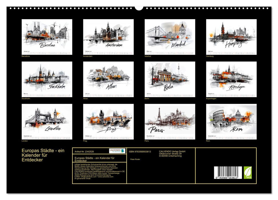 Europas Städte - ein Kalender für Entdecker (CALVENDO Premium Wandkalender 2027)