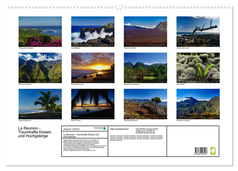La Reunion - Traumhafte Küsten und Hochgebirge (CALVENDO Wandkalender 2027)