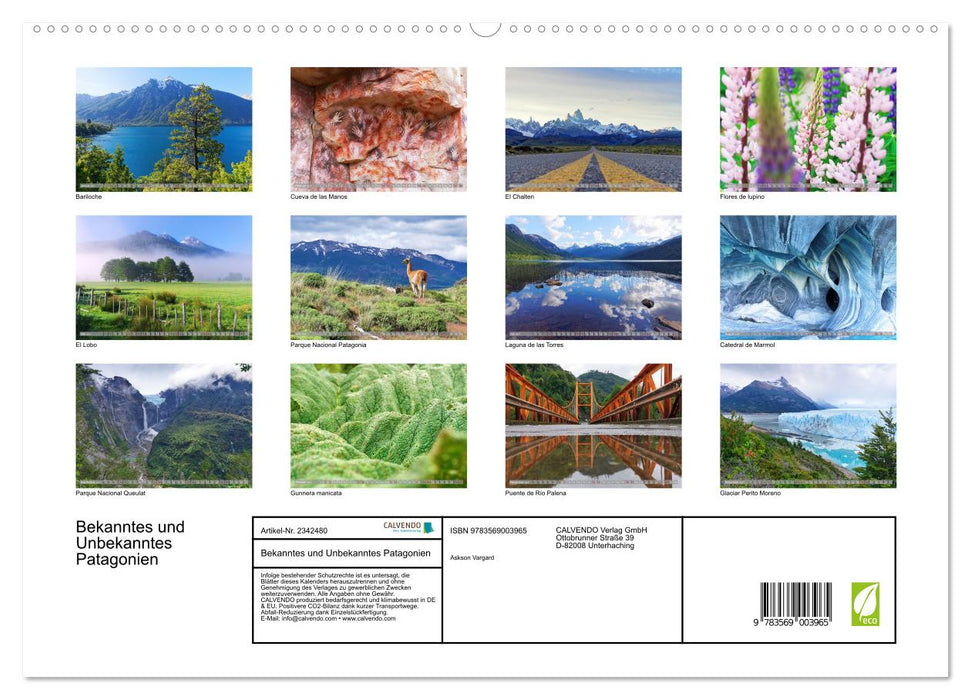 Bekanntes und Unbekanntes Patagonien (CALVENDO Premium Wandkalender 2027)