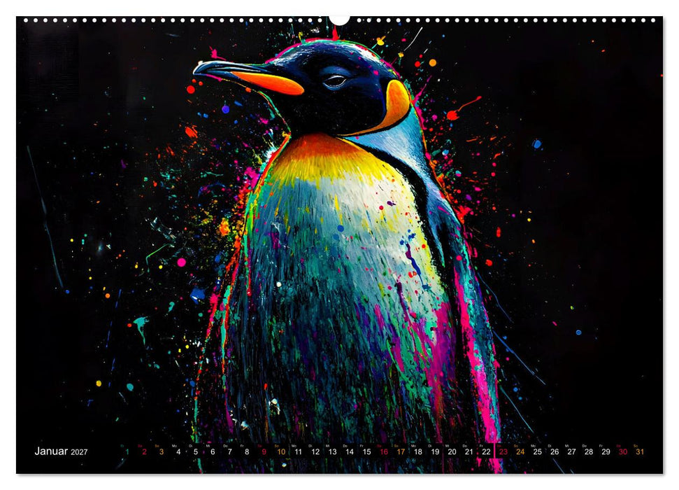 PINGUINE - modern Art (CALVENDO Premium Wandkalender 2027)