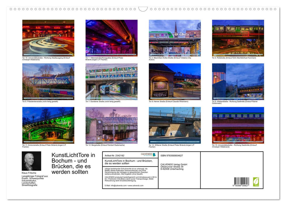 KunstLichtTore in Bochum - und Brücken, die es werden sollten (CALVENDO Wandkalender 2027)