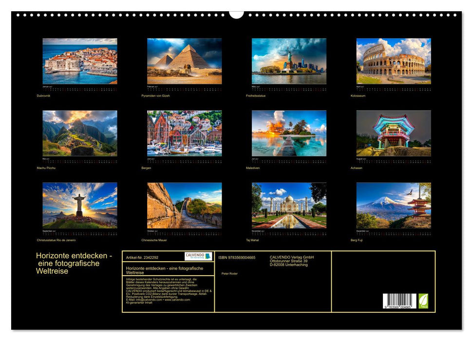 Horizonte entdecken - eine fotografische Weltreise (CALVENDO Wandkalender 2027)