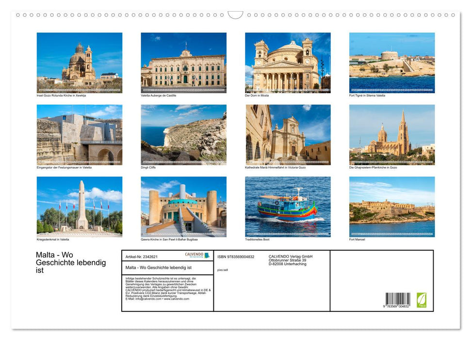 Malta - Wo Geschichte lebendig ist (CALVENDO Wandkalender 2027)
