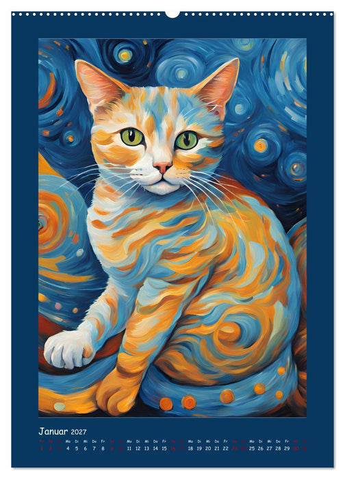 Katzen im Farbenspiel (CALVENDO Premium Wandkalender 2027)