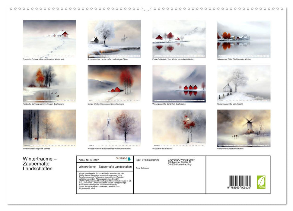Winterträume – Zauberhafte Landschaften (CALVENDO Premium Wandkalender 2027)