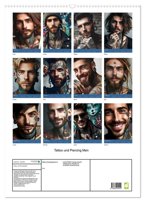 Tattoo und Piercing Men (CALVENDO Wandkalender 2027)