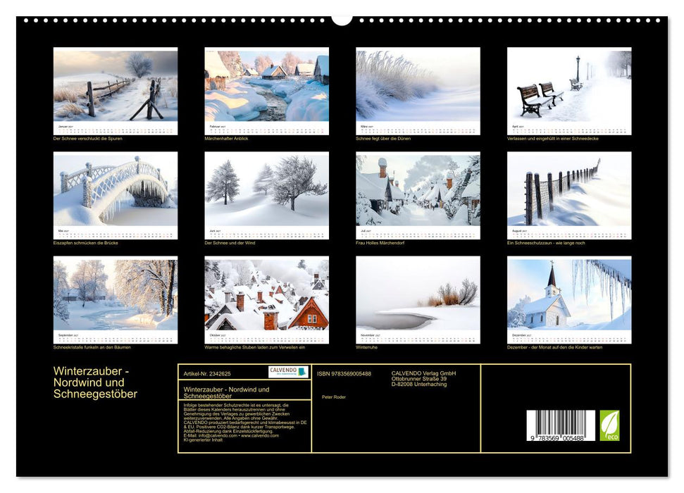 Winterzauber - Nordwind und Schneegestöber (CALVENDO Premium Wandkalender 2027)