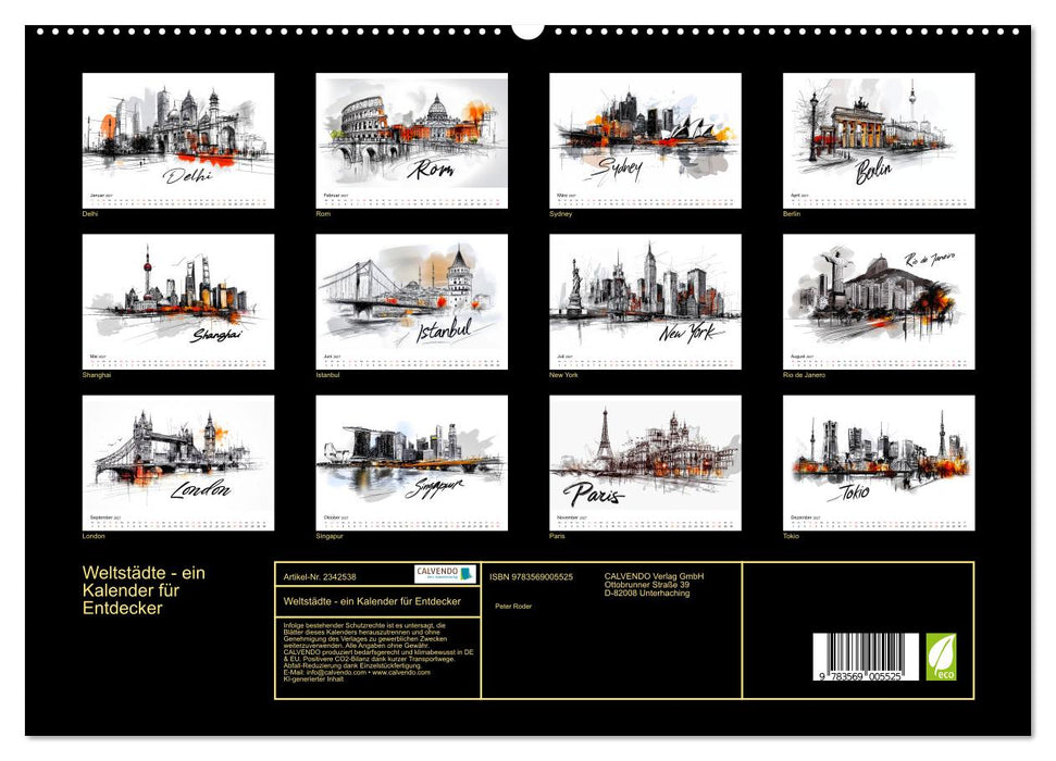 Weltstädte - ein Kalender für Entdecker (CALVENDO Premium Wandkalender 2027)