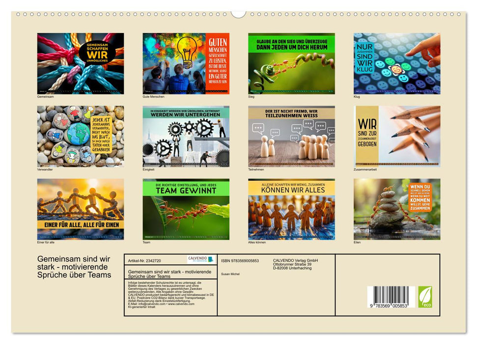 Gemeinsam sind wir stark - motivierende Sprüche über Teams (CALVENDO Premium Wandkalender 2027)