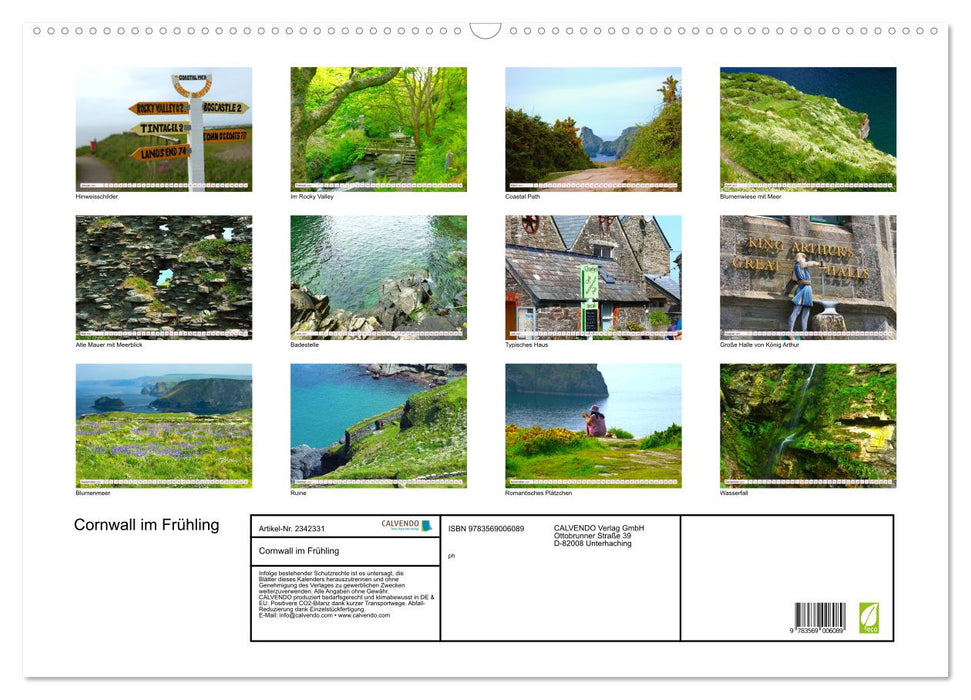 Cornwall im Frühling (CALVENDO Wandkalender 2027)