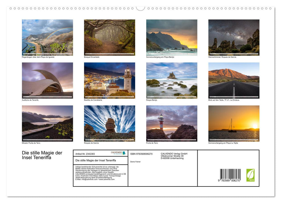 Die stille Magie der Insel Teneriffa (CALVENDO Premium Wandkalender 2027)
