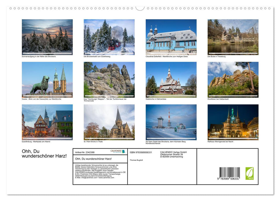 Ohh, Du wunderschöner Harz! (CALVENDO Premium Wandkalender 2027)