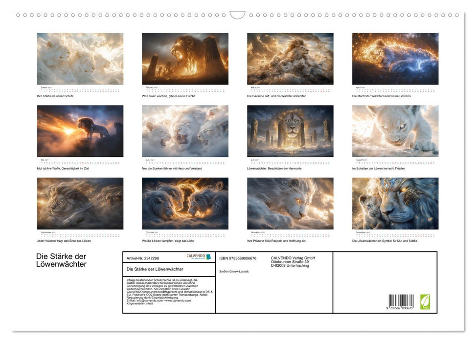 Die Stärke der Löwenwächter (CALVENDO Wandkalender 2027)