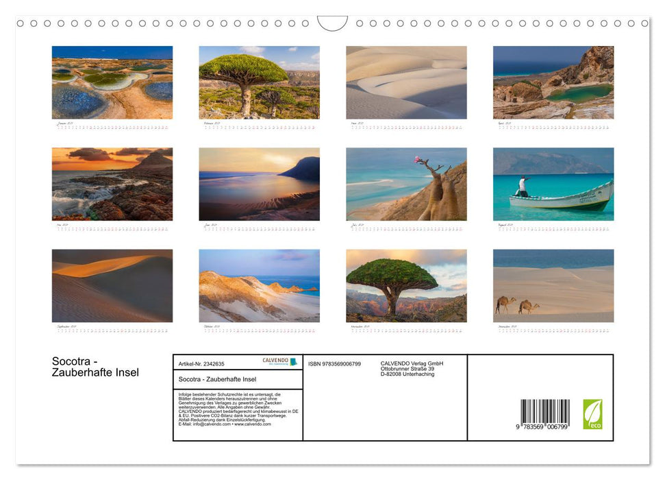 Socotra - Zauberhafte Insel (CALVENDO Wandkalender 2027)