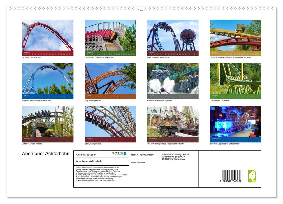Abenteuer Achterbahn (CALVENDO Premium Wandkalender 2027)