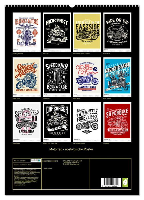 Motorrad - nostalgische Poster (CALVENDO Premium Wandkalender 2027)
