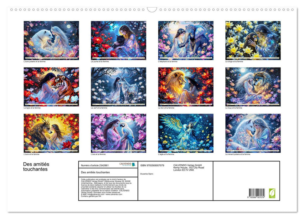 Des amitiés touchantes (CALVENDO Calendrier mensuel 2027)