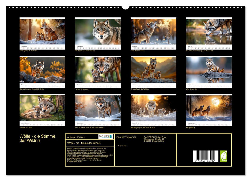 Wölfe - die Stimme der Wildnis (CALVENDO Premium Wandkalender 2027)