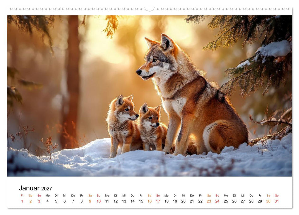 Wölfe - die Stimme der Wildnis (CALVENDO Premium Wandkalender 2027)