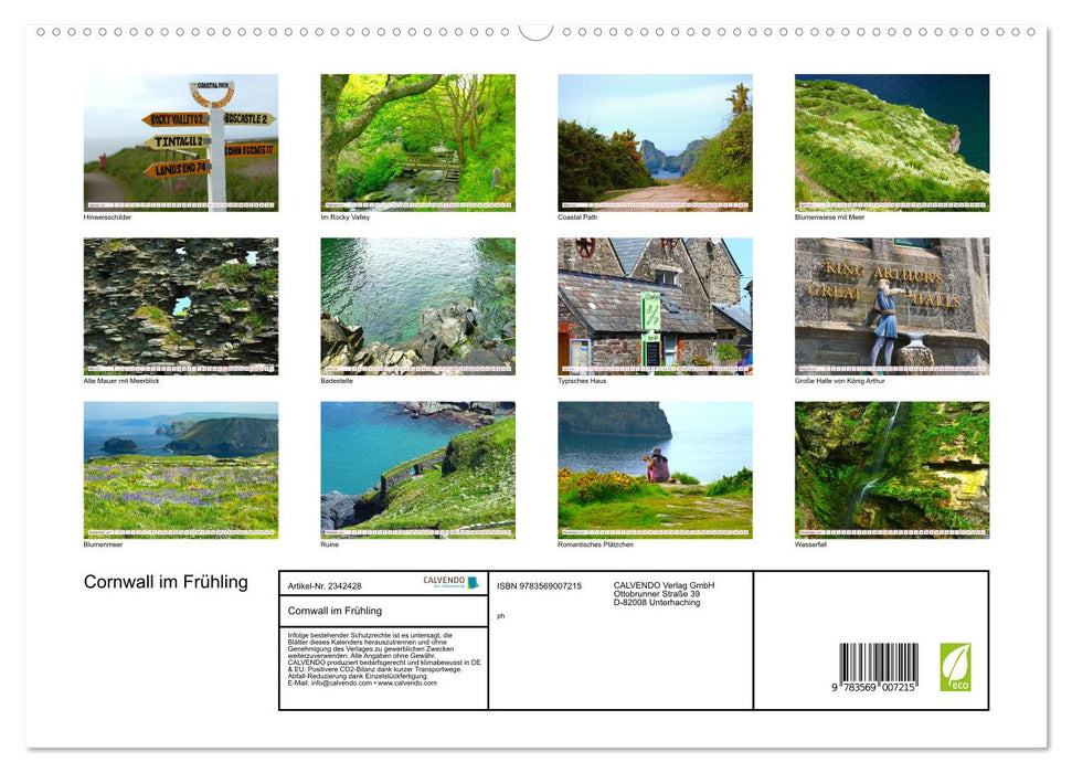 Cornwall im Frühling (CALVENDO Premium Wandkalender 2027)