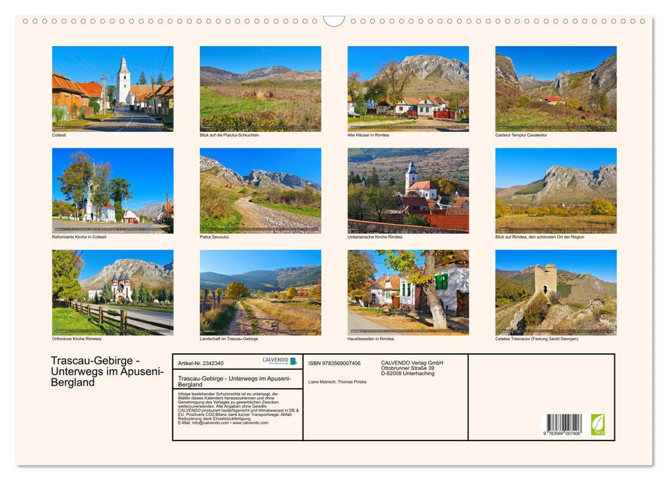 Trascau-Gebirge - Unterwegs im Apuseni-Bergland (CALVENDO Wandkalender 2027)