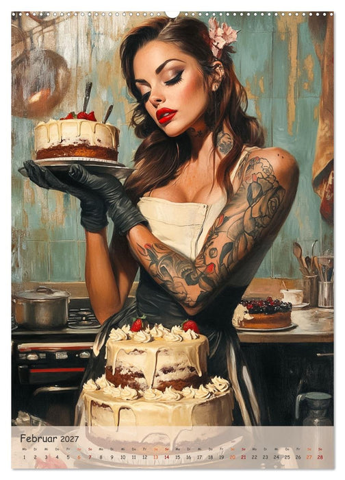Tattoo Girls und Torten (CALVENDO Wandkalender 2027)