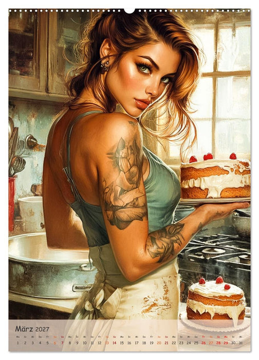 Tattoo Girls und Torten (CALVENDO Wandkalender 2027)