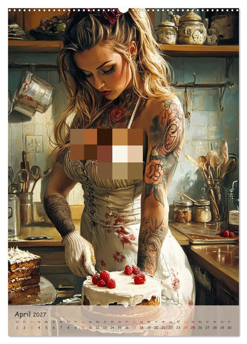 Tattoo Girls und Torten (CALVENDO Wandkalender 2027)