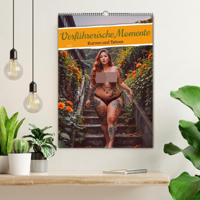 Verführerische Momente - Kurven und Tattoos (CALVENDO Wandkalender 2027)