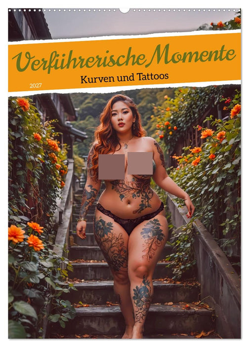 Verführerische Momente - Kurven und Tattoos (CALVENDO Wandkalender 2027)
