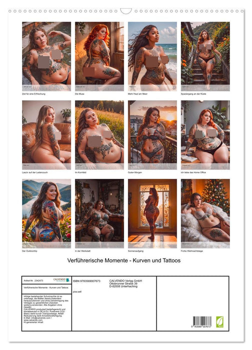 Verführerische Momente - Kurven und Tattoos (CALVENDO Wandkalender 2027)