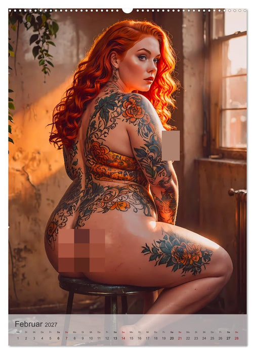 Verführerische Momente - Kurven und Tattoos (CALVENDO Wandkalender 2027)