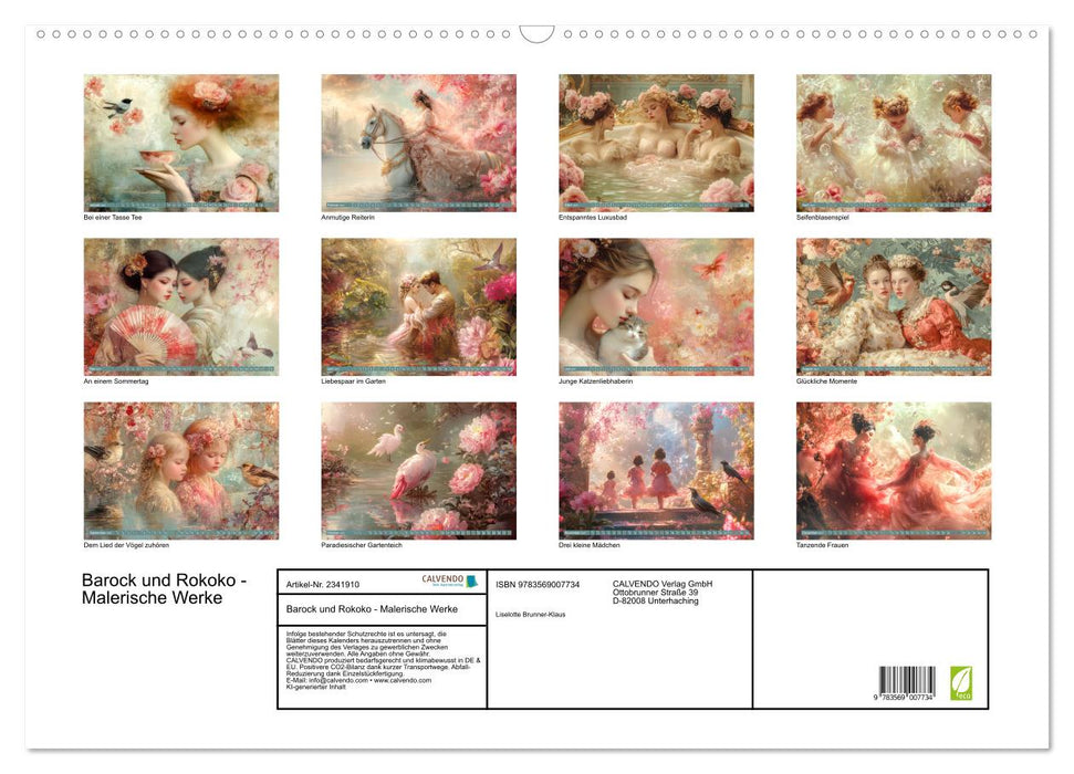 Barock und Rokoko - Malerische Werke (CALVENDO Wandkalender 2027)