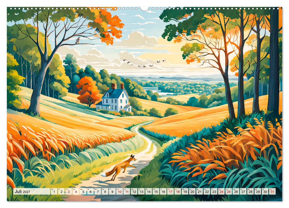 Pfade zum Horizont - Pastellträume der Natur in allen Jahreszeiten (CALVENDO Premium Wandkalender 2027)
