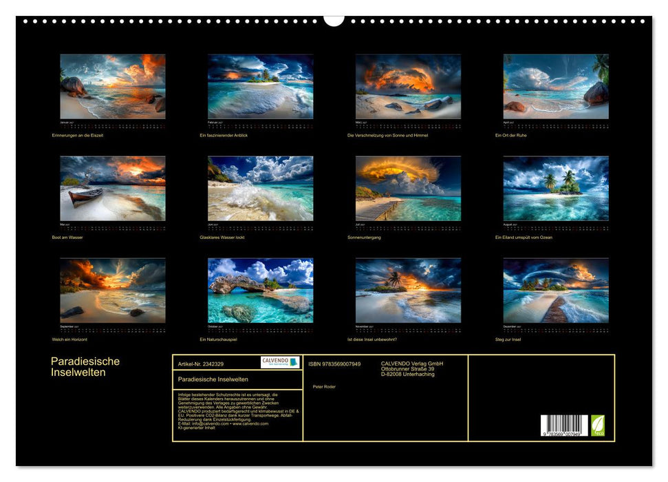 Paradiesische Inselwelten (CALVENDO Wandkalender 2027)