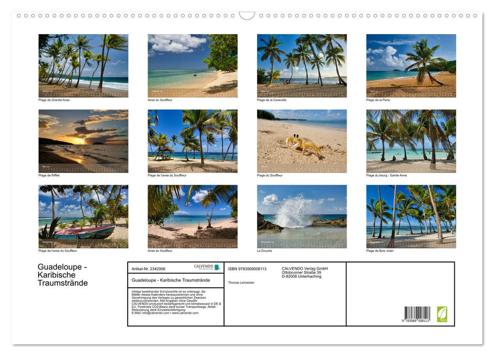 Guadeloupe - Karibische Traumstrände (CALVENDO Wandkalender 2027)