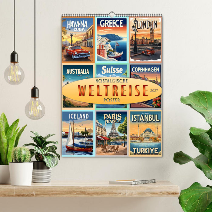 Weltreise - nostalgische Poster (CALVENDO Wandkalender 2027)