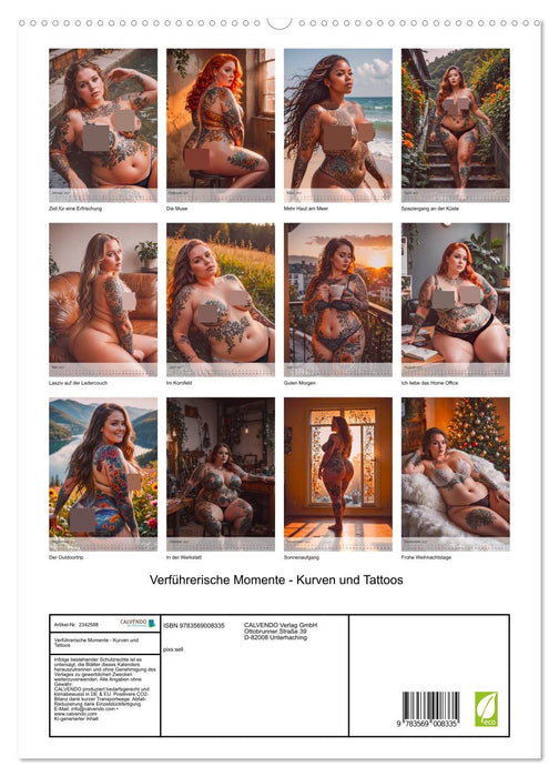 Verführerische Momente - Kurven und Tattoos (CALVENDO Premium Wandkalender 2027)