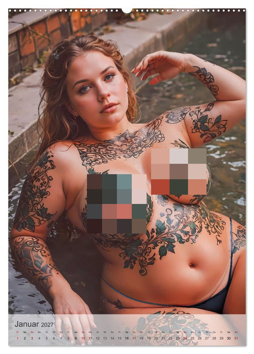 Verführerische Momente - Kurven und Tattoos (CALVENDO Premium Wandkalender 2027)