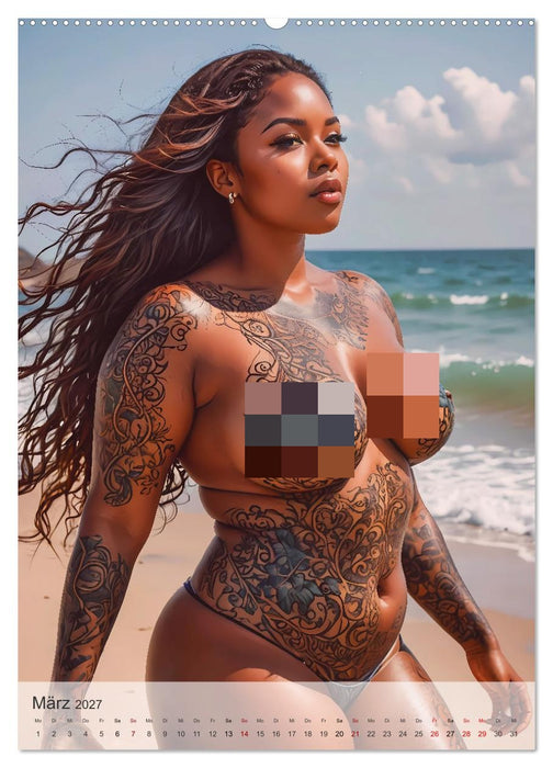 Verführerische Momente - Kurven und Tattoos (CALVENDO Premium Wandkalender 2027)